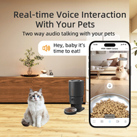 Distribuidor de comida para mascotas OEM 5L automático para gatos con cámara Grabación de voz Dispensador automático de croquetas Alimentador inteligente para mascotas con aplicación