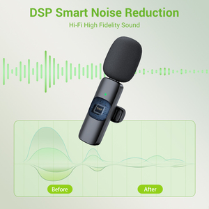 Xách Tay 2.4G Không Dây Stereo Lavalier <span class=keywords><strong>Microphone</strong></span> Phỏng Vấn Trực Tiếp Ngoài Trời Mini Tiếng Ồn Hủy Bỏ Ve Áo Mic - Product Image 2