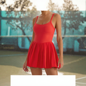 Vestido de Tenis Plisado Personalizado para Mujer, Sin Mangas, Cuello en V, Transpirable, Anti-UV, con Shorts Integrados, Logotipo Personalizado - Product Image 3