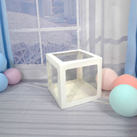 Cajas de Plástico Transparente para Globos, Letras y Bloques, Decoraciones para Fiestas de Cumpleaños y Bodas para Adultos, Regalos para Despedidas de Soltera y Revelación de Género