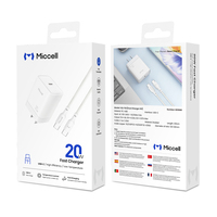 Adaptateur secteur électrique à charge rapide Miccell Wholesale PD 3.0 20W avec protection OTP/OVP pour ordinateur portable USB-C et chargeur mural USB