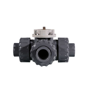 Venta de Liquidación COVNA B2B DN40 1.5 Pulgadas Válvula de 3 Vías con Retorno por Resorte y Actuador Neumático de PVC Plástico de Doble Bola - Product Image 2