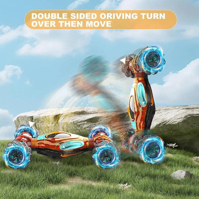 US Stock 1611-MAX 2.4GHz Gesture Sensing RC Stunt Car 1:12 Scale 4WD Twist Vehicle Remote Control Toy RC Car 2X BATTERY
