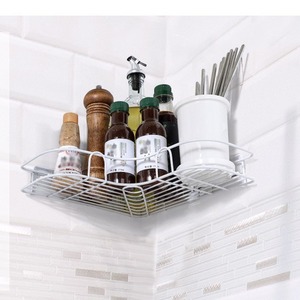 Moderno portabagagli per cucina treppiede per lavare gli scaffali in metallo shampoo supporto triangolo a singolo livello di <span class=keywords><strong>spezie</strong></span> da parete <span class=keywords><strong>casa</strong></span> - Product Image 5