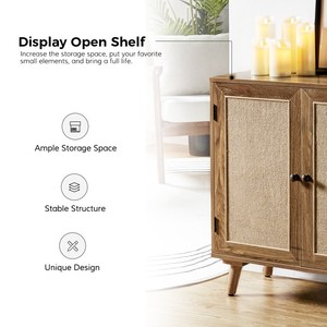 Elnath-Ensemble de 2 buffets de rangement traditionnels en bois, meubles de salle à manger et de salon de qualité supérieure - Product Image 6