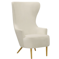 Fauteuil d'appoint moderne de luxe en velours avec pieds en acier inoxydable, dossier haut, pour salle à manger/salon