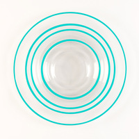 Assiette plate transfrontalière en verre à bord doré avec incrustation dorée, style occidental, pour steak, fruits, collations et présentation