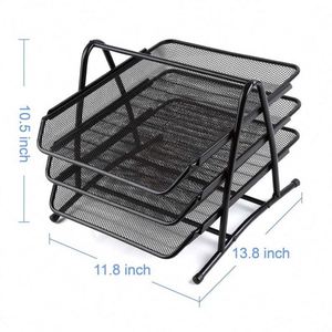 Organisateur de bureau avec plateau à papier à 3 niveaux, organiseur de dossiers de bureau, organiseur de bureau et porte-documents empilable, organisation de documents - Product Image 3