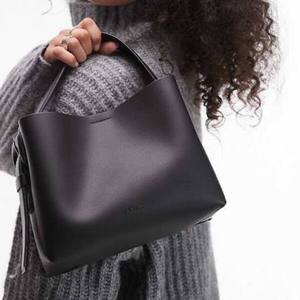 Women Fashion Faux Leather Two Handle <b>Zip</b> Soft Handbag Decorative Tassel Large Capacity Office Shoulder Tote <b>Purse</b> Elegant - Product Image 4