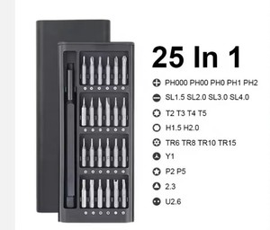 Jeu de tournevis de précision de poche pour téléphone portable Kit d'outils de réparation Multi <span class=keywords><strong>PC</strong></span> portable 24 Bits pour Iphone Samsung Xiaomi Plain OEM Head Box - Product Image 2