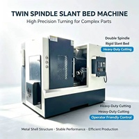 Tour CNC à double broche haute efficacité TCK56 750 mm, tour à métaux CNC automatique