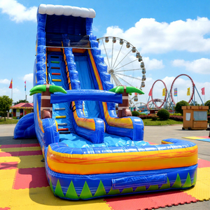 Dimensioni personalizzabili colorato di grado commerciale in PVC scivolo d'acqua gonfiabile <span class=keywords><strong>con</strong></span> <span class=keywords><strong>piscina</strong></span> gonfiabile castello di acqua casa di salto - Product Image 1