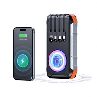 Nouvelle batterie externe solaire 30000mAh avec sangle, charge magnétique sans fil, lumière d'urgence, grande capacité