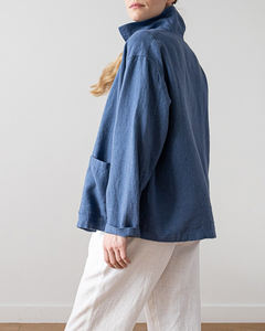 Chemise à manches longues pour femmes, mode automne, vêtements OEM personnalisés, chemise <span class=keywords><strong>en</strong></span> <span class=keywords><strong>lin</strong></span> de haute qualité, couleur unie - Product Image 2