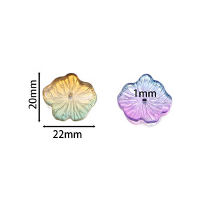 Perles de fleurs en verre transparent colorées, ensemble de 12 pièces pour la fabrication de bijoux, accessoires, fournitures artisanales - Product Image 2