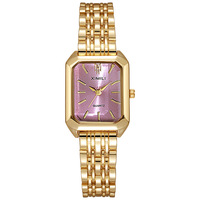 Jam Tangan Wanita Persegi Sederhana Serbaguna Baru Model Yimu 0124 Timer Elektrik dengan Tali Gaya Ins, Fashion Quartz, Pemesanan Khusus