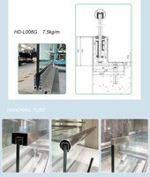 Système de balustrade en verre extérieur moderne sans cadre avec canal en U en aluminium et éclairage LED pour balcon