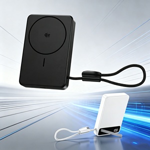 <span class=keywords><strong>Batería</strong></span> Externa Portátil de Alta Capacidad 10000mAh Qi2.2 25W de Estado Semisólido, Cargador Inalámbrico Magnético con Cable Integrado - Product Image 1