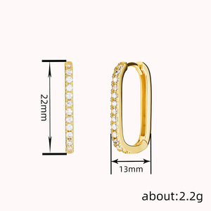 Minimalist French Style Women <b>Ear</b> <b>Cuff</b> with Sparkling Stone Inlay for Daily Wear - Product Image 4