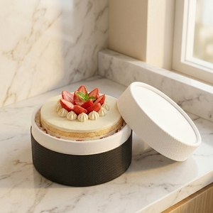 Heat Resistant Kraft Paper Tube Box Eco Food Grade Cylinder Packaging for <strong>Basque</strong> Cake Cheesecake Cookie Baking - Product Image 3