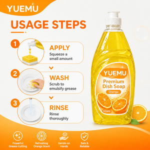 Liquide vaisselle orange 500 ml, dégraissant puissant, marque privée, OEM, vente en gros, détergent pour la <span class=keywords><strong>cuisine</strong></span> - Product Image 2