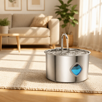Fontaine à eau pour animaux de compagnie à grande capacité 3,2 L en acier inoxydable avec circulation d'eau et filtre automatique pour chats et petits chiens