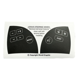 Pegatina de reparación de botones del volante Lexus para ES350 2007-2012, adhesivo de PVC negro - Product Image 5