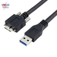 USB 3.0 Type mâle Micro B mâle câble d'extension caméra 3M 5M vis de verrouillage PVC veste tresse pour ordinateur 3A charge rapide