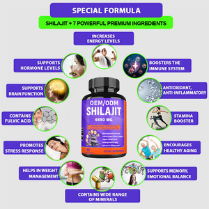 Bangun Tubuh Lebih Kuat Tingkatkan Daya Tahan Aktifkan Kekuatan Otak Tingkatkan Imunitas Kapsul Shilajit 6550mg untuk Dewasa - Product Image 2