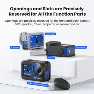 Pour DJI Osmo <span class=keywords><strong>Action</strong></span> 5 Pro AMagisn étui de protection en silicone avec lanière et capuchon d'objectif - Product Image 5