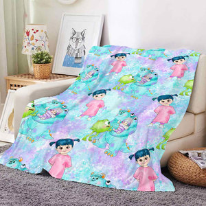 Factory Wholesale Cute Cartoon Monster Printing Blanket Children Baby Blanket Customized Fleece Flannel Throw Blankets - Product Image 2