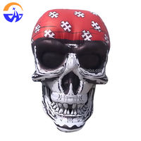 Décoration d'Halloween effrayante personnalisée, crâne géant de pirate gonflable éclairé avec ventilateur intégré, turban de 4 à 12 pieds