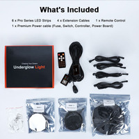 Kit de 6 Luces LED RGBIC de Neón para Chasis de Coche, Longitud/Brillo Personalizable, Impermeable IP68 con Efecto de Flujo y Persecución