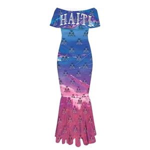 Abito <span class=keywords><strong>da</strong></span> <span class=keywords><strong>sera</strong></span> personalizzato Plus-Size stile haitiano Design Line Neck <span class=keywords><strong>abiti</strong></span> a coda di pesce Dropshipping elegante abito lungo fino al pavimento <span class=keywords><strong>da</strong></span> donna - Product Image 2
