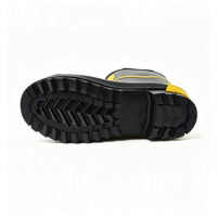 Bottes de pompier en caoutchouc noir et jaune, modèle à enfiler, pour la lutte contre les incendies, la sécurité, les secours en cas d'urgence, les produits chimiques dangereux
