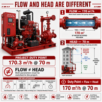 Ensemble de pompes à incendie électriques diesel 170 M3/h 70m de hauteur de refoulement avec pompe jockey pour la protection incendie