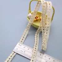 Renda katun rajutan ERKOUMI, renda pita tenun sederhana untuk dekorasi manset tunik, hiasan jendela pengantin, perlengkapan kerajinan tangan
