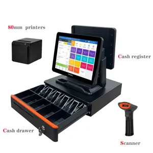 2023 Dual Screen electronic cash register machine pos terminal system windows for cashier machine