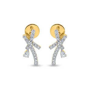Élégant Diamant Crossover X Design Boucles D'oreilles Pour Les Femmes Déclaration Bijoux Cadeau Pour Les Occasions Spéciales De L'Inde - Product Image 2