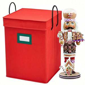 New Season Rectangle-shaped Collapsible Stackable Holiday Christmas Ornament Storage Boxes Foldable Functional Storage <b>Bins</b> - Product Image 2