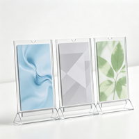 Support d'affichage de bureau en acrylique personnalisé Winson, base épaisse et lourde, surface polie stable pour panneau publicitaire/menu/cartes de prix