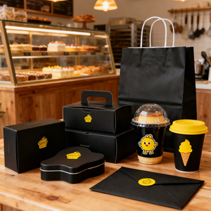 Scatole Personalizzate con Logo per Alimenti, Confezioni per Ciambelle e Waffle, Scatole di Carta all'Ingrosso per Pasticceria, Dessert, Dolci da Asporto, Biscotti e Torte - Product Image 3