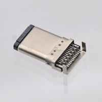 Connecteur mâle Type C 24 broches avec bornes estampées, SMD avant-arrière, avec boîtier, type de broche DIP pour assemblage de circuits imprimés électroniques