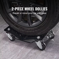 Ambull Chariot à roulettes pour voiture, 2 ou 4 pièces, robuste, pour déplacer les pneus de voiture, noir, pour voitures, camions, remorques, motos
