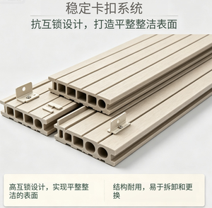 WPC Interlocking Floor Tiles Wood Plastic <strong>Decking</strong> Weather Resistant Anti-Corrosion Patio Balcony Courtyard Outdoor Decoration - Product Image 2
