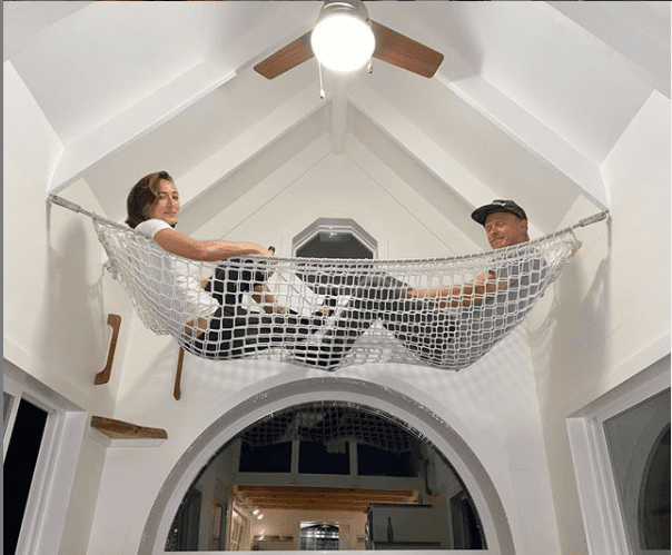 Ceiling Loft Hammock Net Bed Mm Handwoven Black Polyester Loft Net