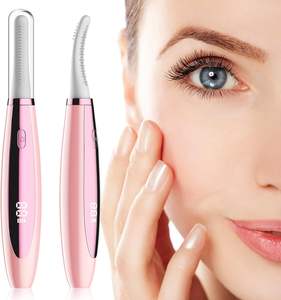 USB Rechargeable Mini <b>Electric</b> Heated Eyelash Curler for Women Beautiful Lash Styling Makeup Tool Silicone & Plastic - Product Image 1