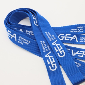 Lanière de cou en polyester personnalisée avec logo sérigraphié, détachable, pour carte d'identité, vente en gros - Product Image 2