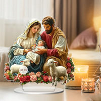 Nouvelle figurine de Noël en acrylique plat 2D poupée affectueuse pour enfants et parents article décoratif familial pour un usage domestique