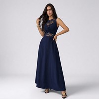 Vestido Maxi de Mujer con Encaje y Corte en A, Nudo Retorcido en la Cintura, Estampado Floral, Romántico, Elegante, Sexy, para Fiesta de Cumpleaños o Graduación